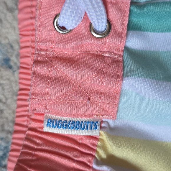 Rugged Butts 4T Striped Swim Trunks Beach Vacation Preppy Tropical Resortwear - Picture 2 of 4